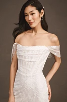 Watters Emilia Strapless Corset Wedding Gown