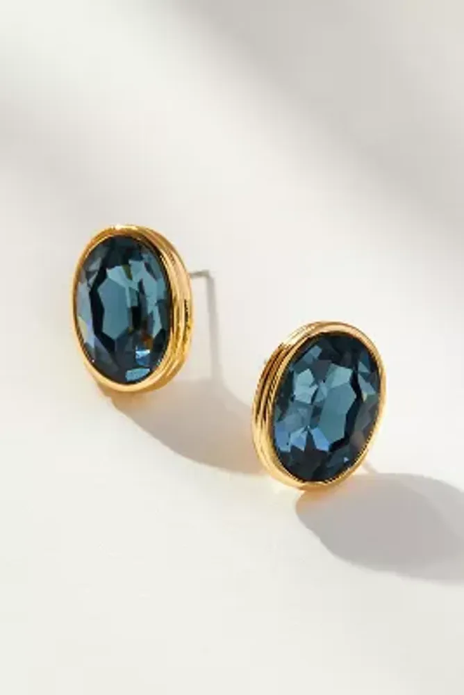 Crystal Oval Post Earrings