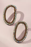 Crystal Oval Drop Earrings