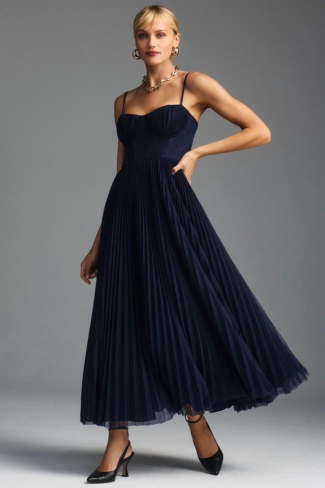Hutch Amara Corset Pleated Tulle Fit & Flare Midi Dress at MarketFair  Shoppes in Princeton, NJ