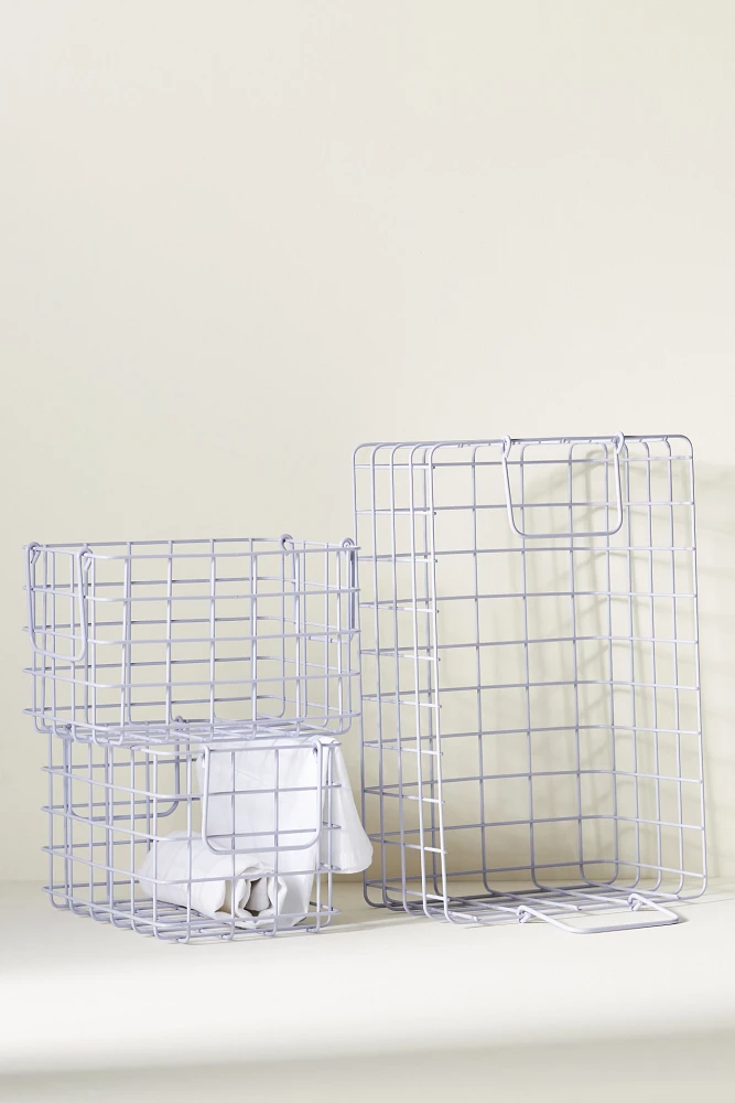 Mustard Made Wire Basket Crates, Set of 3