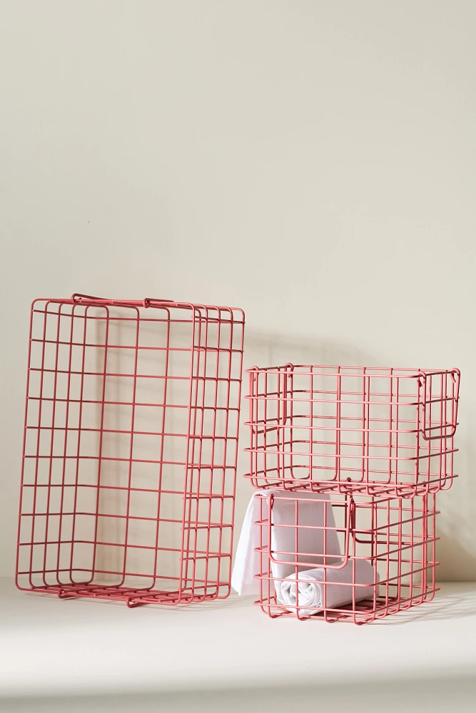 Wire Basket Crates, Set of 3