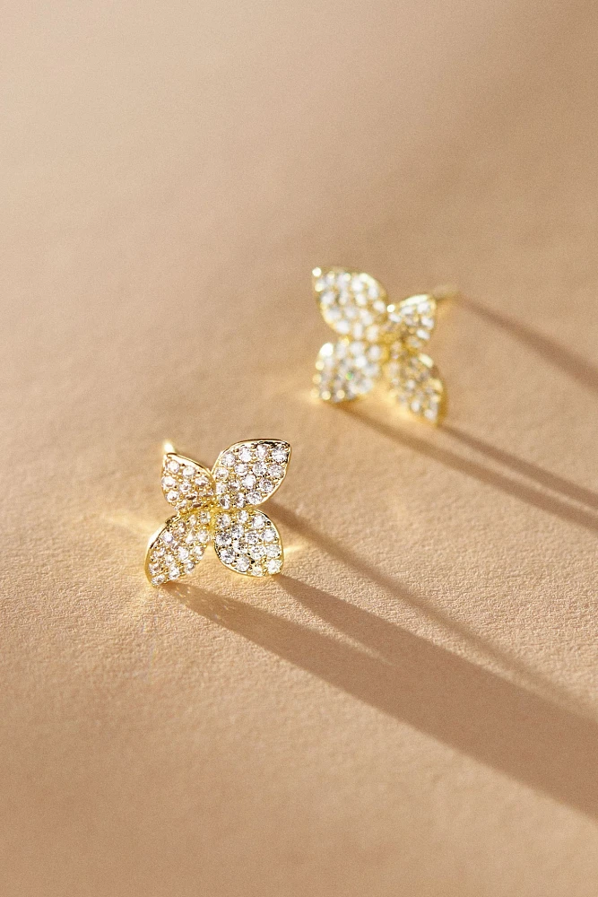 Adina Eden Pavé Fancy Flower Stud Earrings