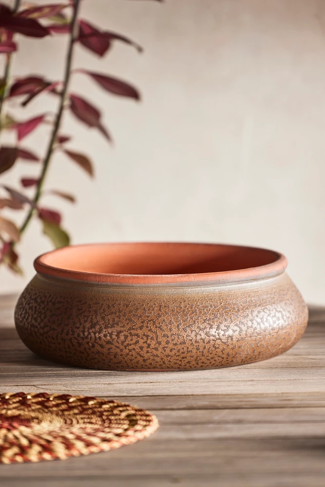 Contrast Rim Terracotta Bowl Planter