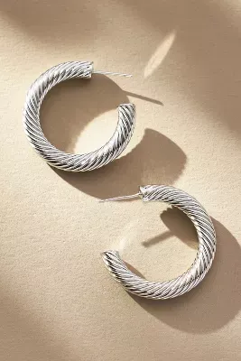 Ribbed Hoop Earrings