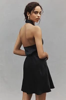 BHLDN Ruby Stretch Satin Halter Mini Dress