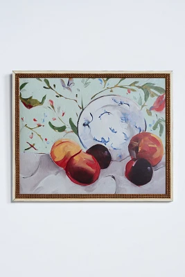 Stone Fruit and Porcelain Plate Wall Art