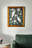 Egret and Dahlia Wall Art