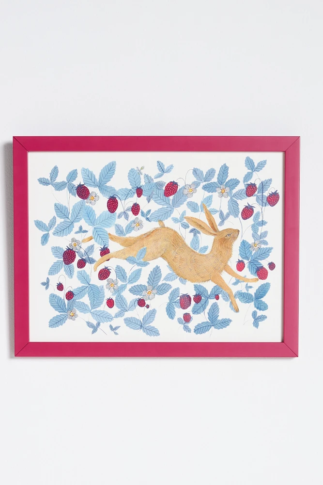 Wild Strawberry Hare Wall Art