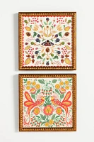 Autumn Moth and Sunshine Strawberry Wall Art Set