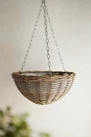 Hanging Rattan Rounded Basket Planter