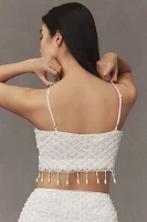 BHLDN Claudette Sleeveless Embellished Crop Top