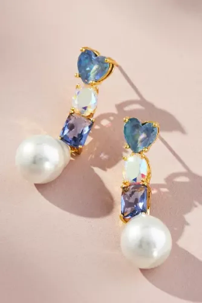 Pearl Gem Drop Earrings