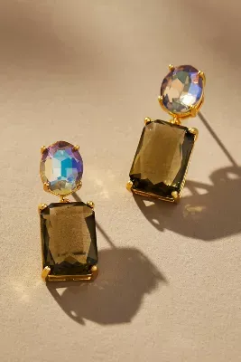 Double Crystal Post Earrings