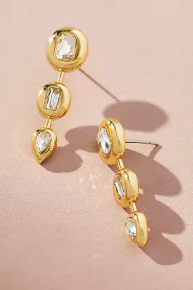 Triple Crystal Dot Earrings