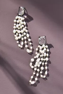 Crystal-Topped Pearl Drop Earrings