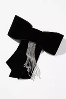 Leontine Vintage Velvet Chain Bow Clip