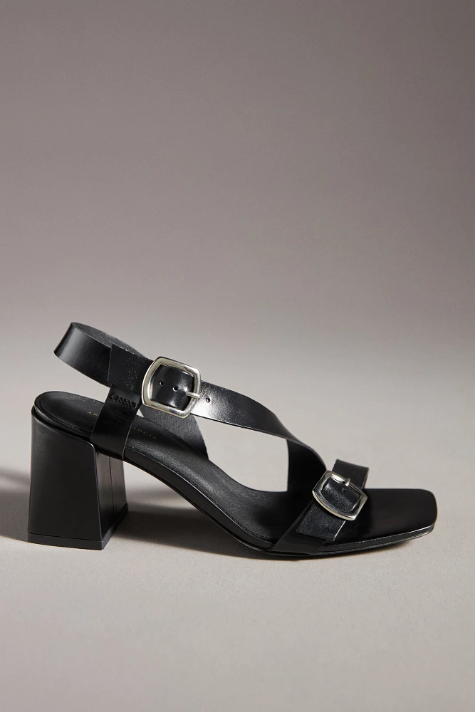 By Anthropologie Asymmetrical Buckle Heels