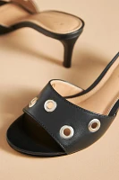 Grommet Kitten-Heel Mules