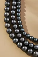 Triple-Strand Pearl Choker Necklace