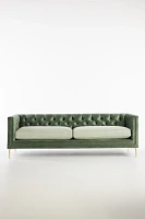 Velvet & Linen Mina Two-Cushion Sofa