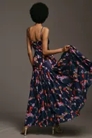 Hutch Imogen Straight-Neck Drop-Waist Maxi Dress
