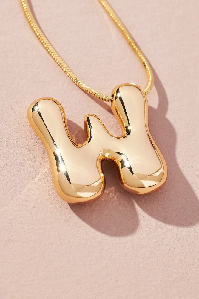 Bubble Letter Monogram Necklace