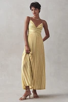 Delfi Collective Helena Sleeveless V-Neck Pleated Maxi Dress