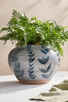 Indigo Floral Jar Planter