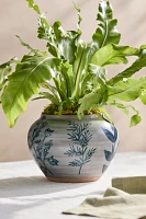 Indigo Floral Jar Planter