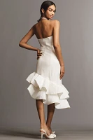 BHLDN Flamenco-Hem Asymmetrical Midi Dress