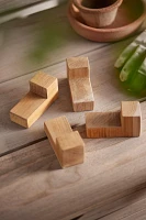 Square Teak Pot Feet, Set of 4