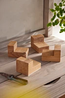 Square Teak Pot Feet, Set of 4