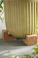 Square Teak Pot Feet, Set of 4