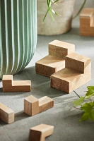 Square Teak Pot Feet, Set of 4