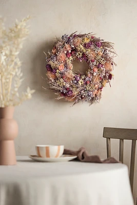 Dried Fuchsia Florals Wreath