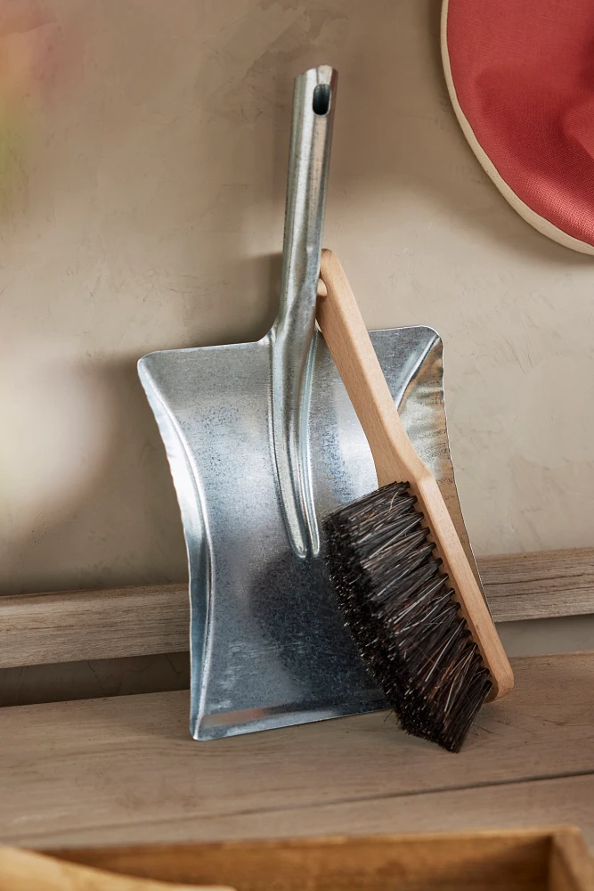 Steel Dustpan + Brush Set