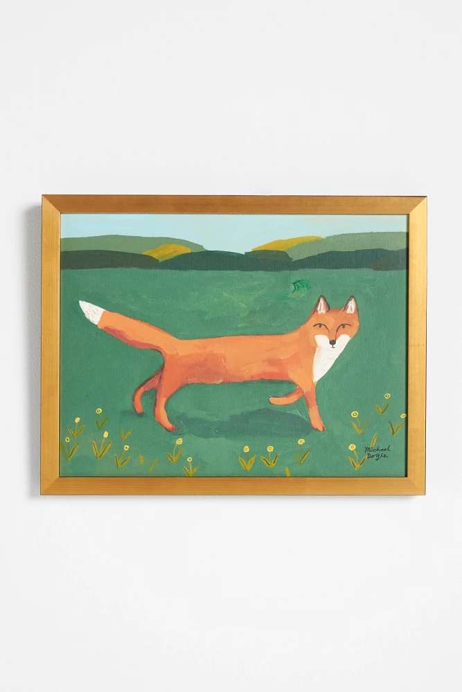 Fox In The Field Wall Art