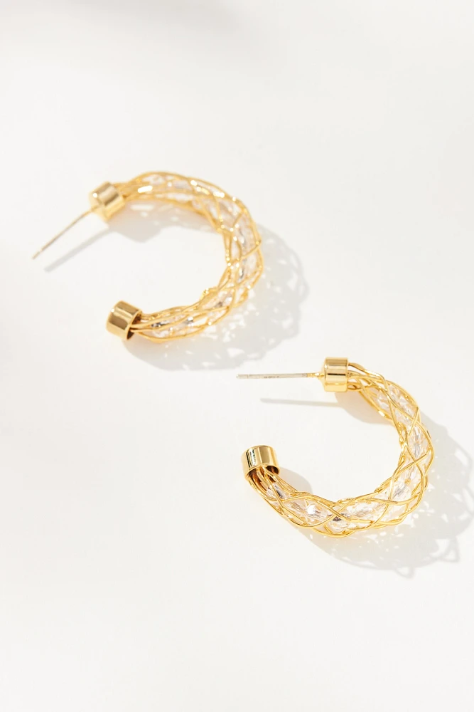 Classic Braided Bead Hoop Earrings