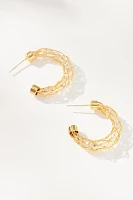 Classic Braided Bead Hoop Earrings