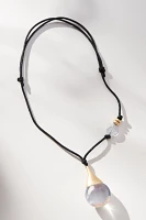 Lucite Pendant Cord Necklace