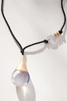 Lucite Pendant Cord Necklace