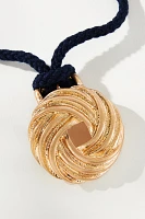 Ribbed Circular Pendant Necklace