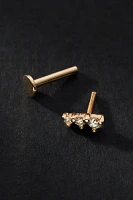 Three-Diamond Post Earrings