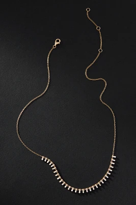 Staggered Diamond Baguette Necklace