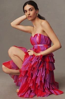 Hutch Strapless Tiered Tulle Maxi Dress