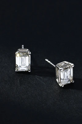 4ct Emerald-Cut Diamond Post Earrings