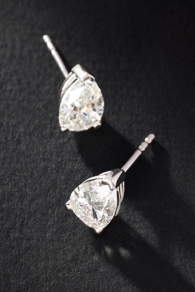 2ct Pear-Cut Diamond Post Earrings