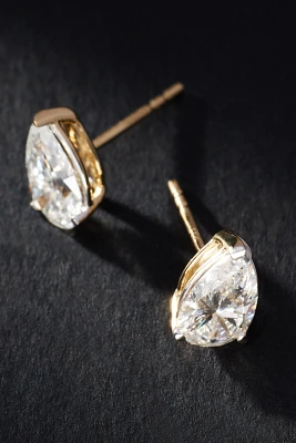 2ct Pear-Cut Diamond Post Earrings