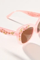 Floral-Trimmed Cat-Eye Sunglasses